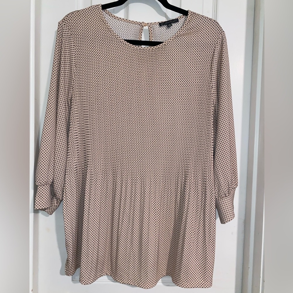 Adrianna Papell Pale‎ Pink Polka Dot Blouse